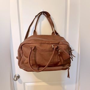 Sole society tan weekender bag.